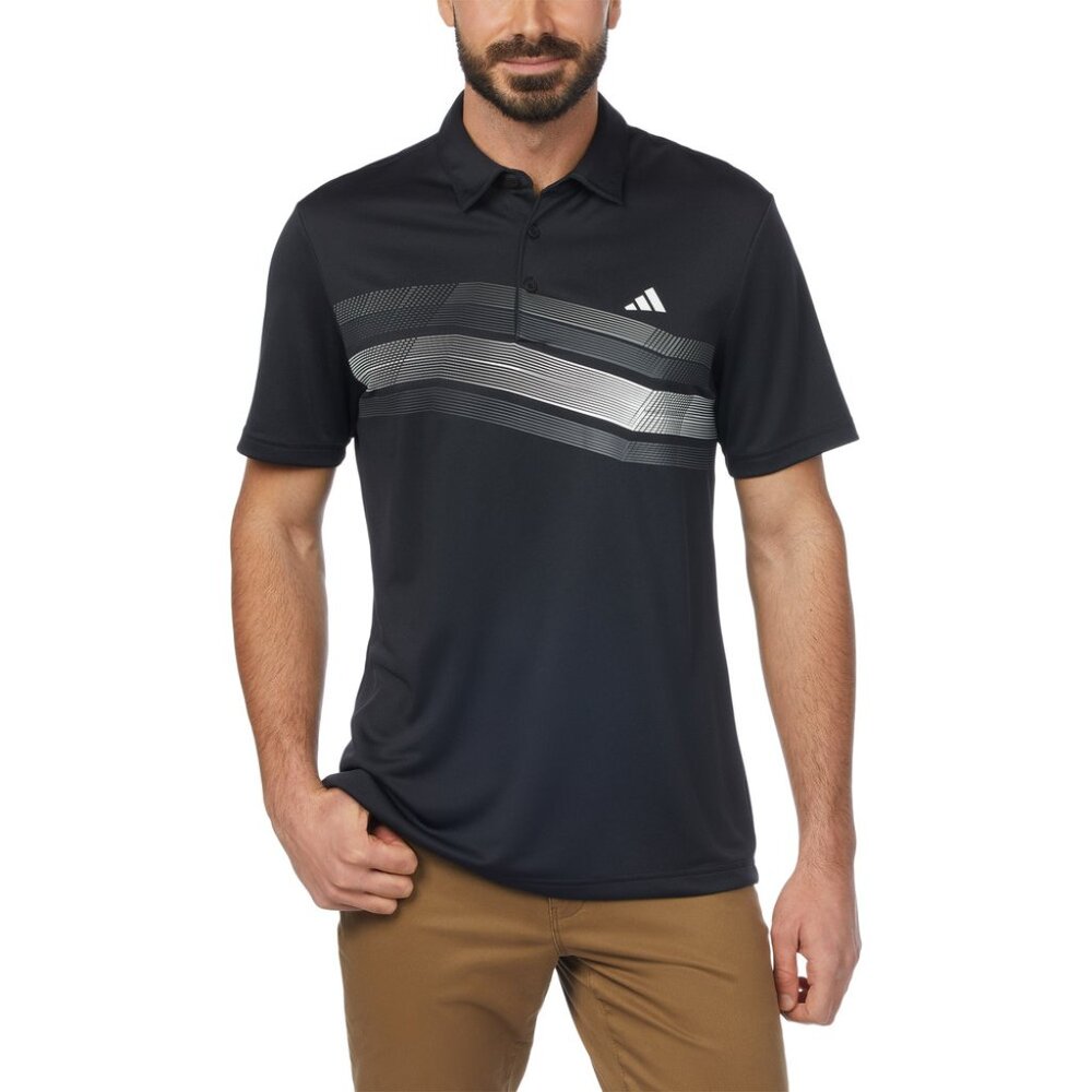 adidas Men's Core Chest Stripe Polo Shirt, Black